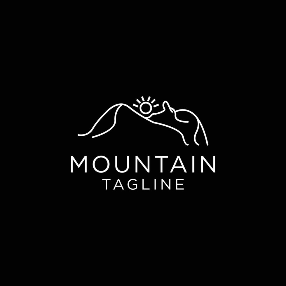 Mountain hidden logo icon design vector