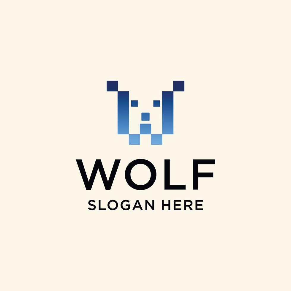 imagen vectorial del icono del logotipo de wolf tech vector