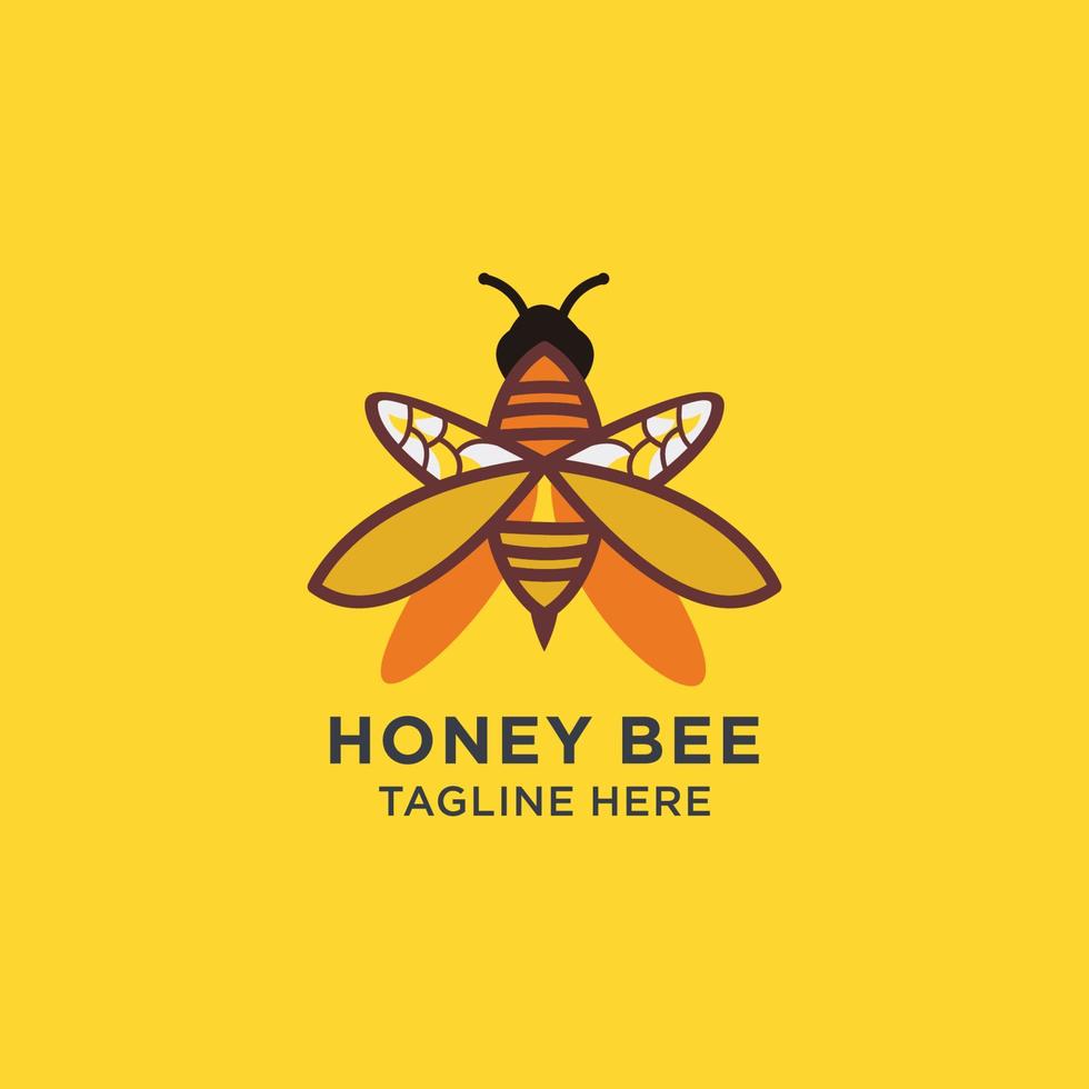 imagen de vector de icono de logotipo de abeja de miel