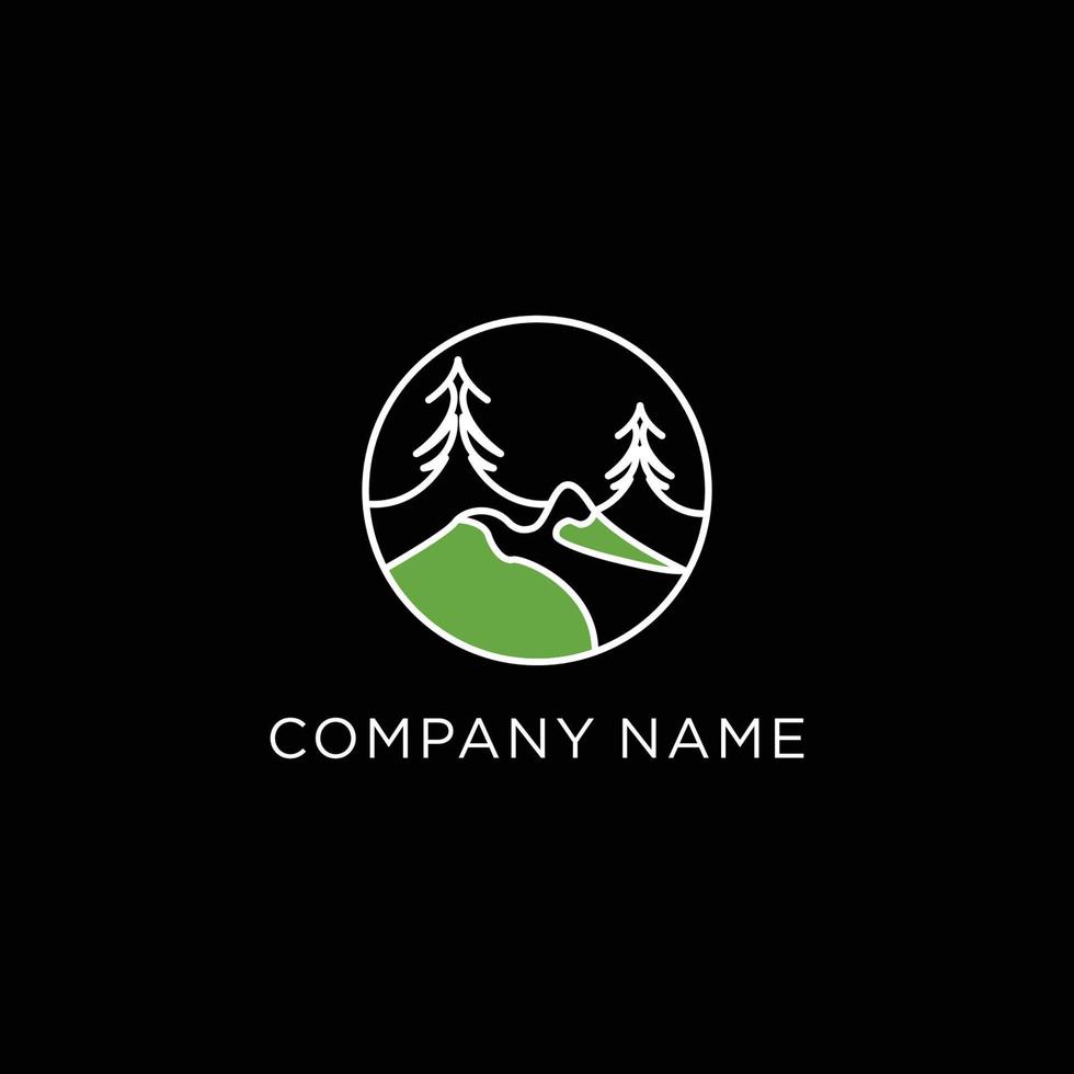 Mountain hidden logo icon design vector