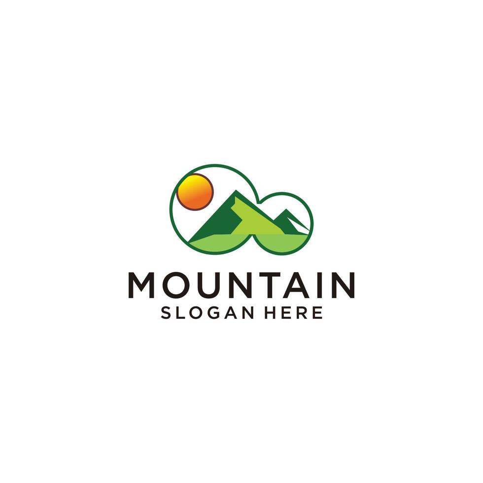 diseño de icono de logotipo oculto de montaña vector