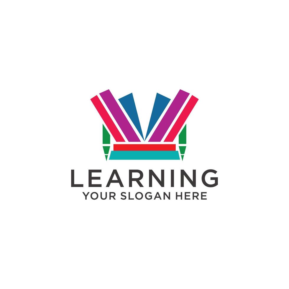 imagen vectorial del icono del logotipo de aprendizaje vector