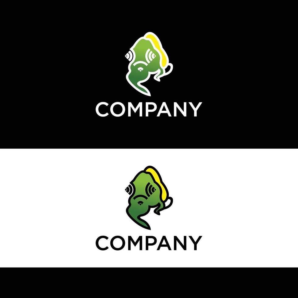 Chameleon logo design icon template vector
