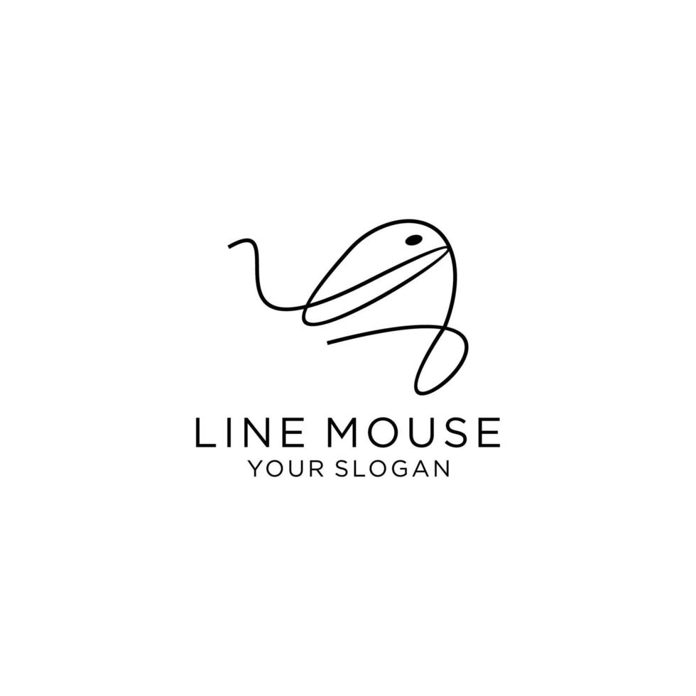 Line Mouse logo icon design vector template