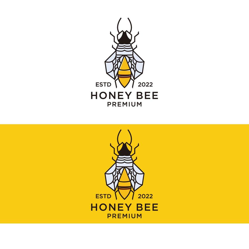 plantilla de icono de diseño de logotipo de abeja de miel vector