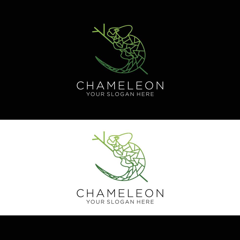 Chameleon logo design icon template vector