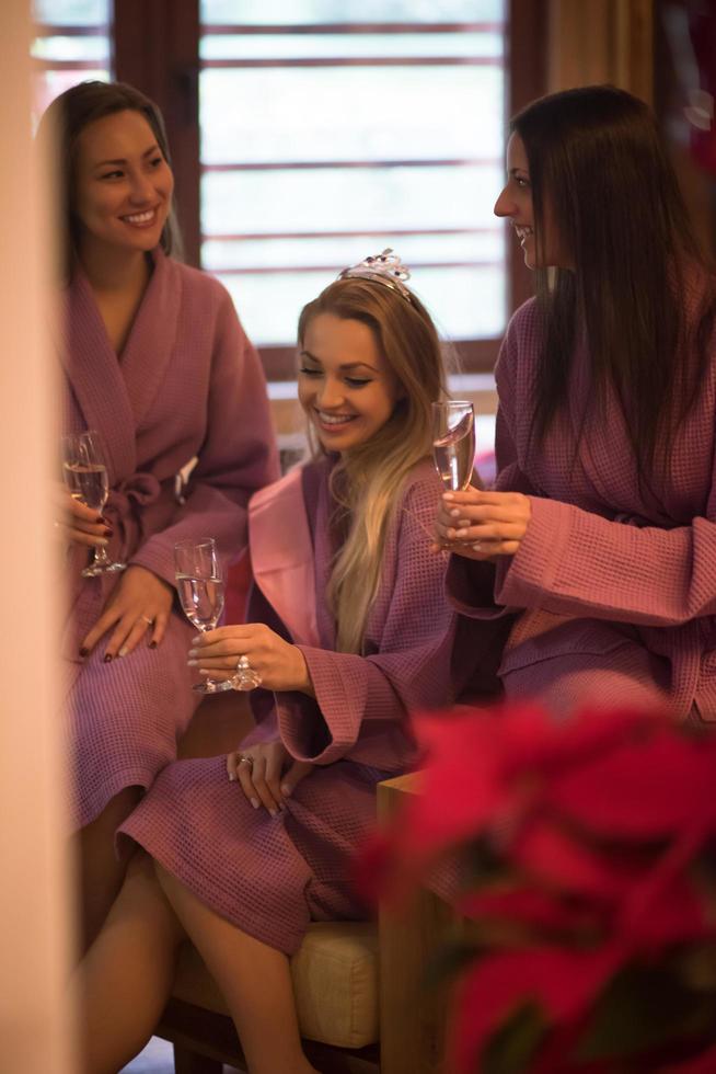 girls have a bachelor party photo