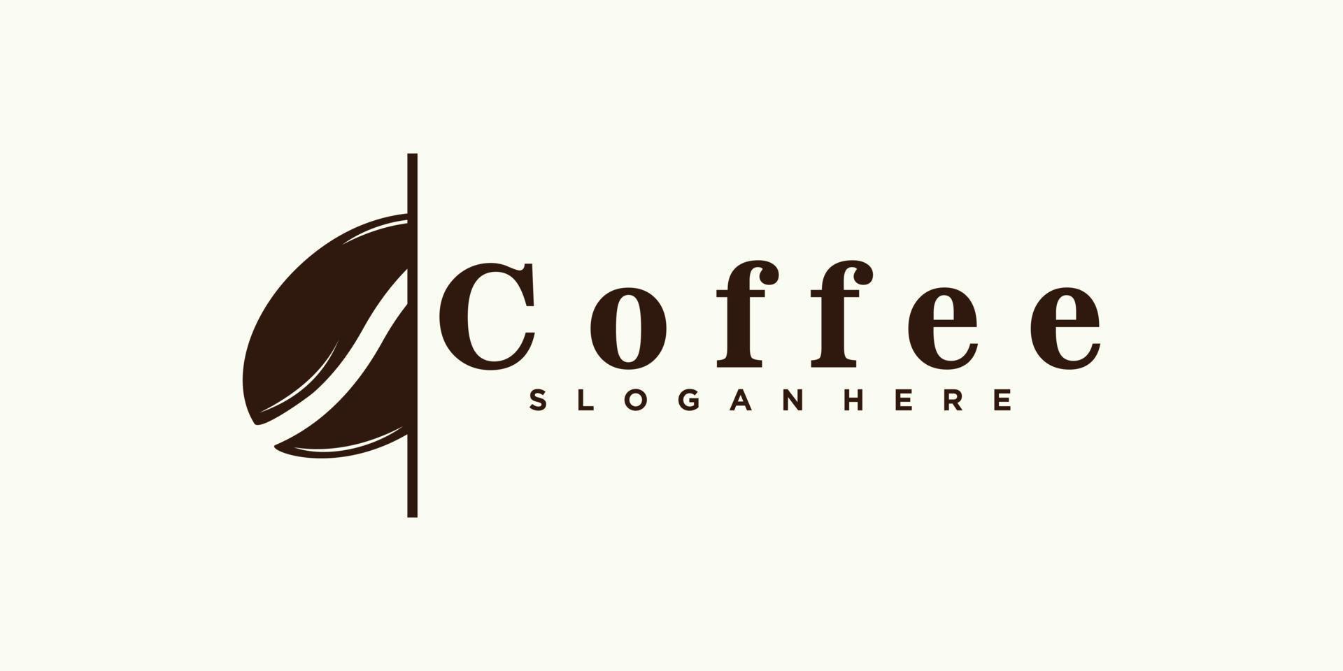 diseño de logotipo de café para icono de cafetería con vector premium de concepto creativo