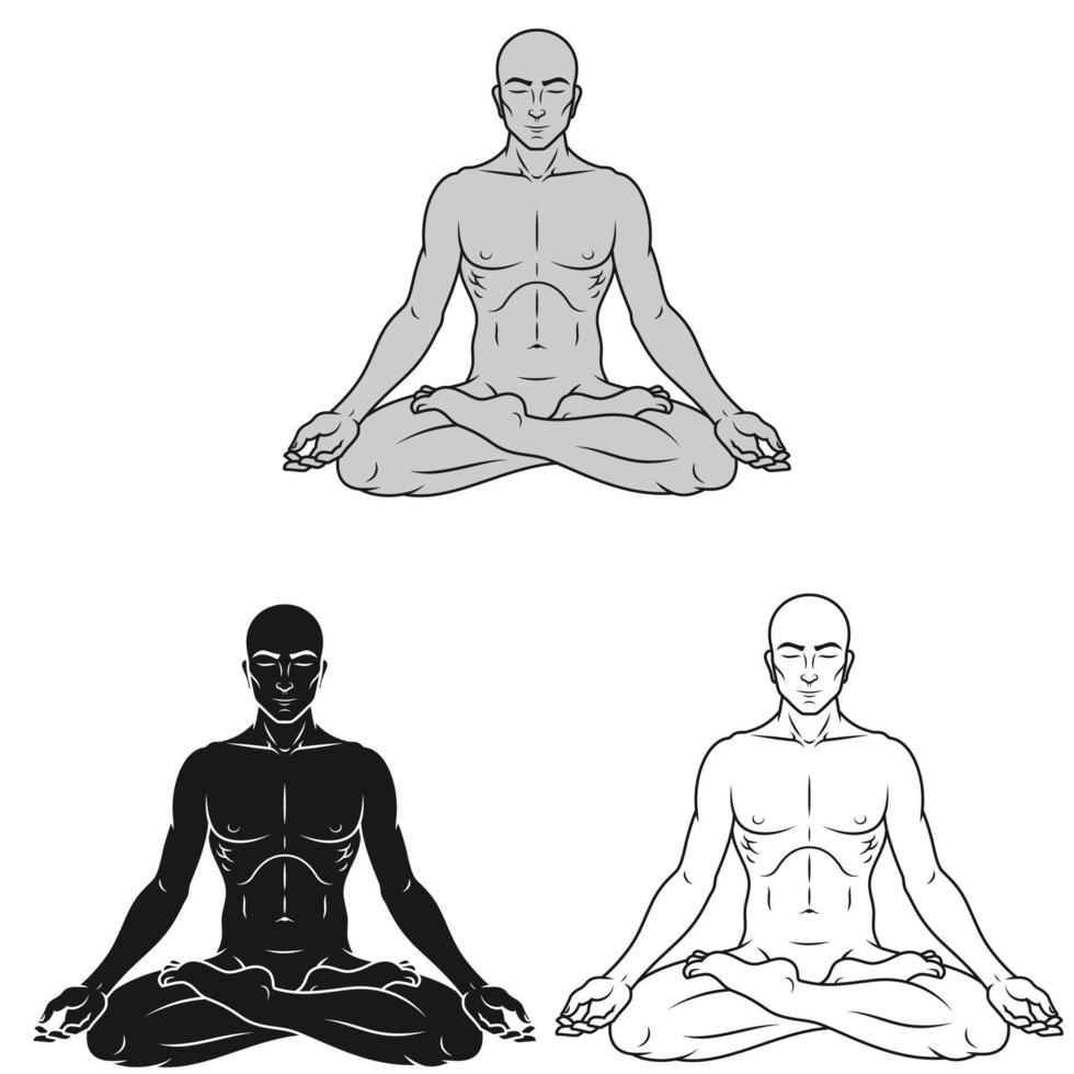 diseño vectorial de hombre haciendo yoga vector