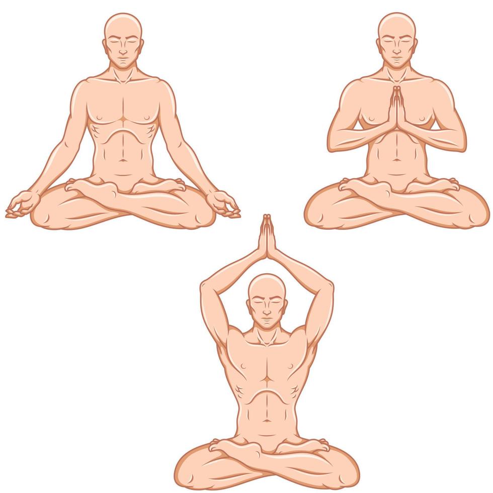 diseño vectorial de hombre haciendo yoga vector