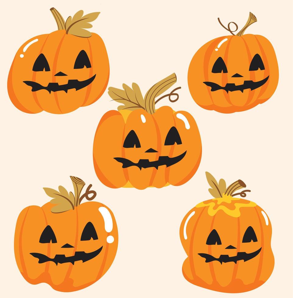 Vector halloween pumpkins collection