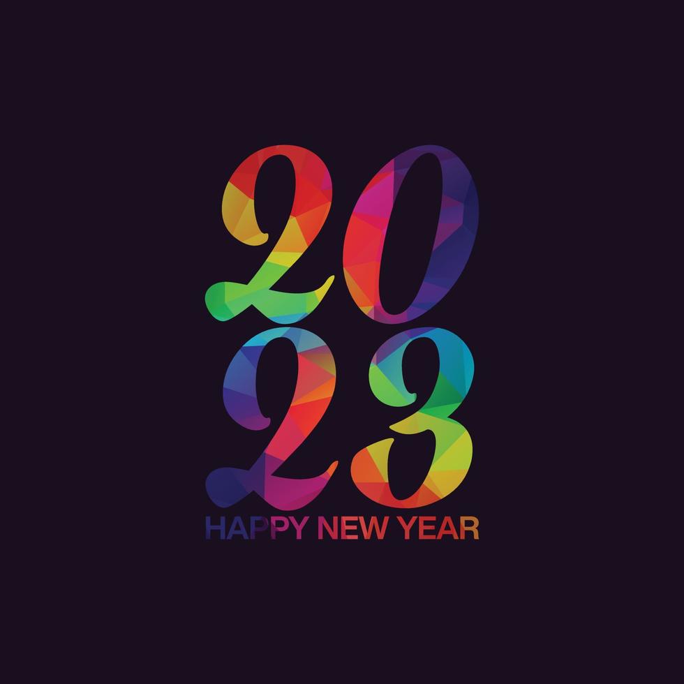 2023 happy new year text hand lettering. design template celebration typography poster. vector