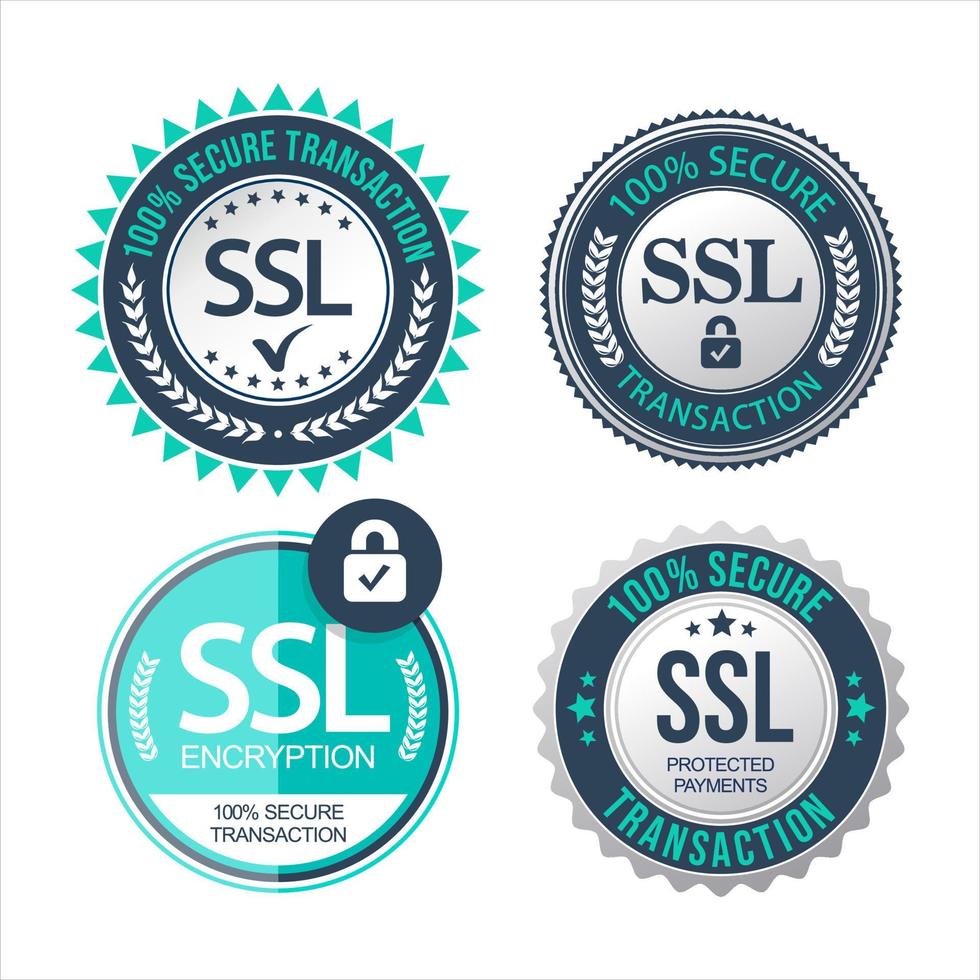 collection of SSL Protection Secure icon vector illustration isolated on white background