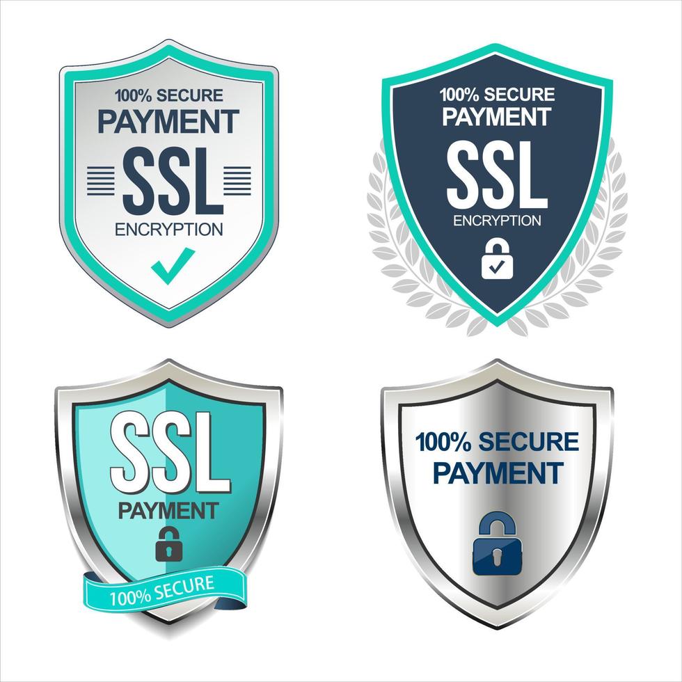 collection of SSL Protection Secure icon vector illustration isolated on white background