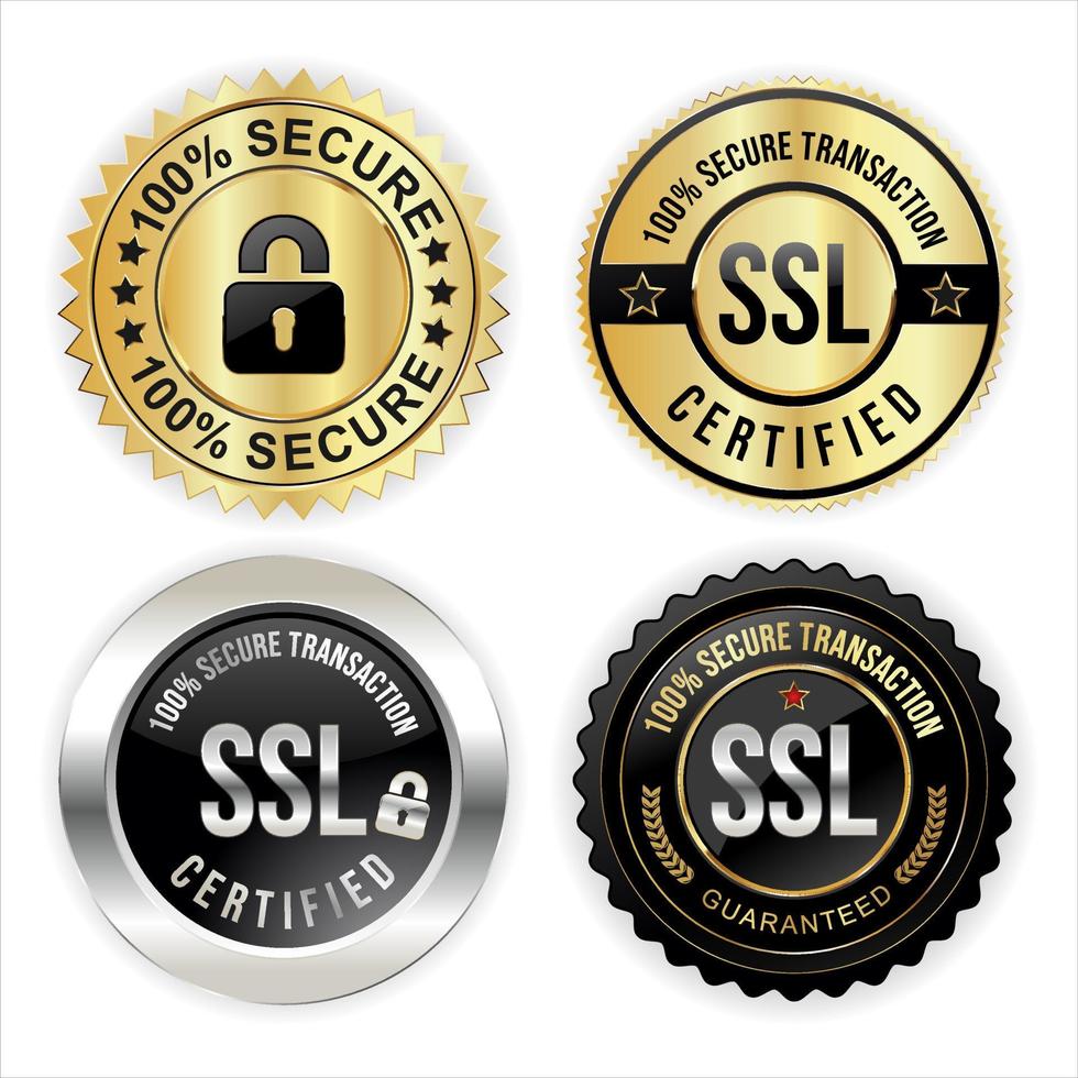 collection of SSL Protection Secure icon vector illustration isolated on white background