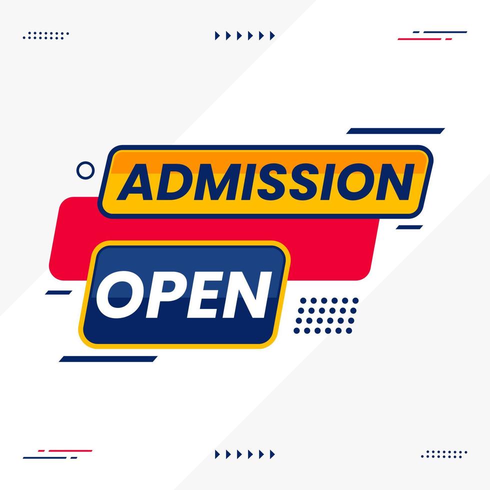 admission open text box abstract shape vector