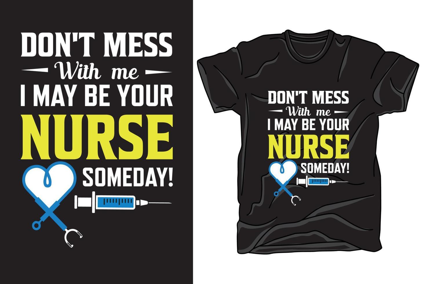 Nurse black  t-shirt vector