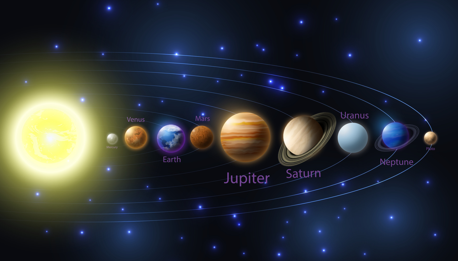 De que color son los planetas del sistema solar