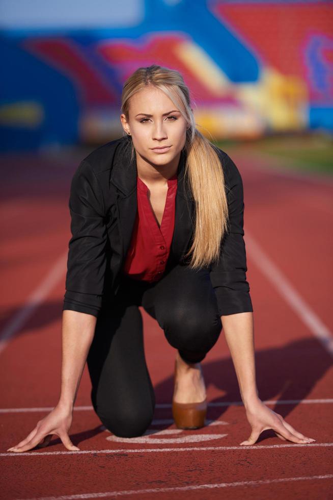 business woman ready to sprint photo