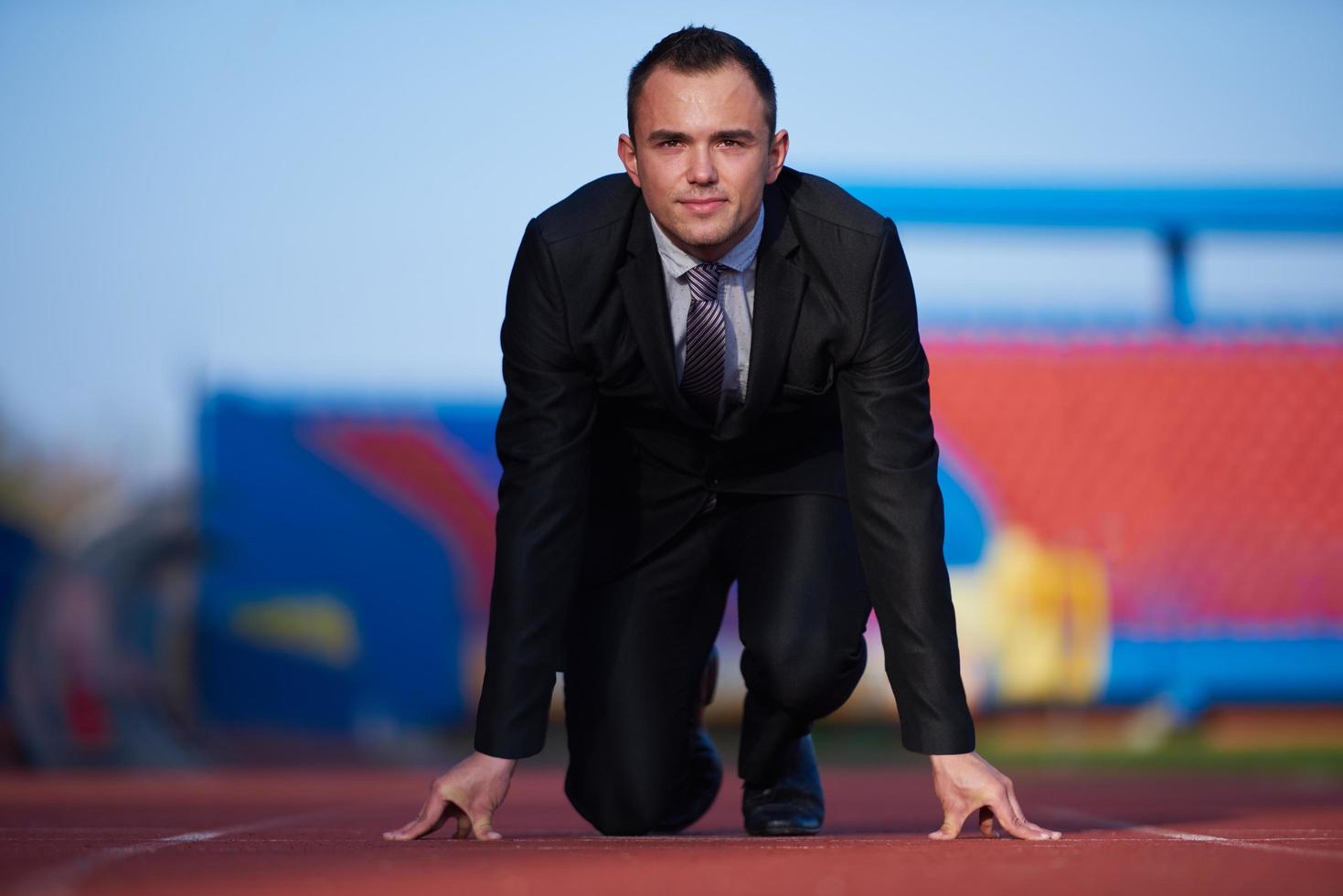 business man ready to sprint photo