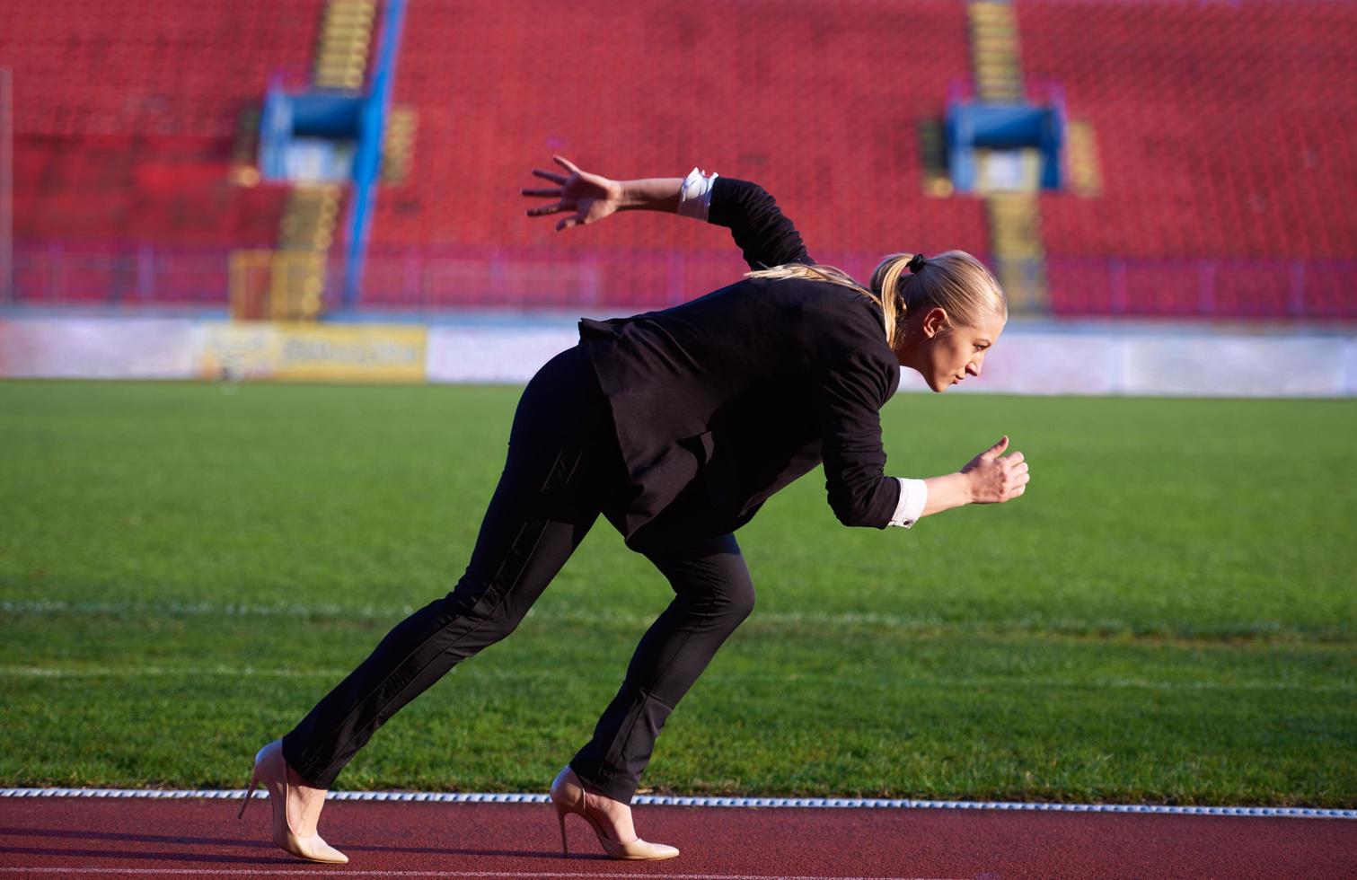 business woman ready to sprint photo