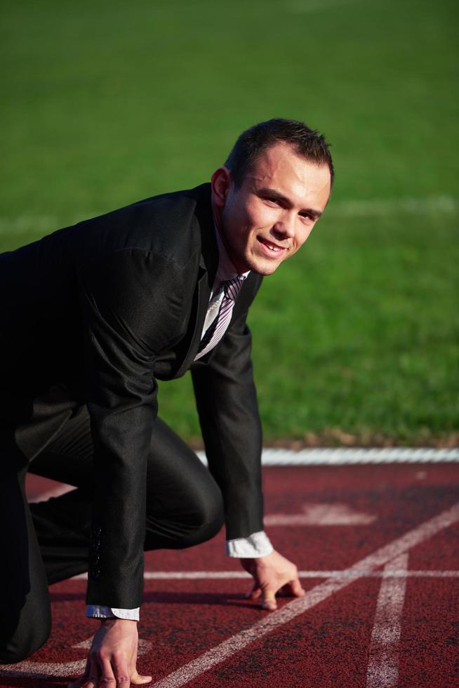 business man ready to sprint photo