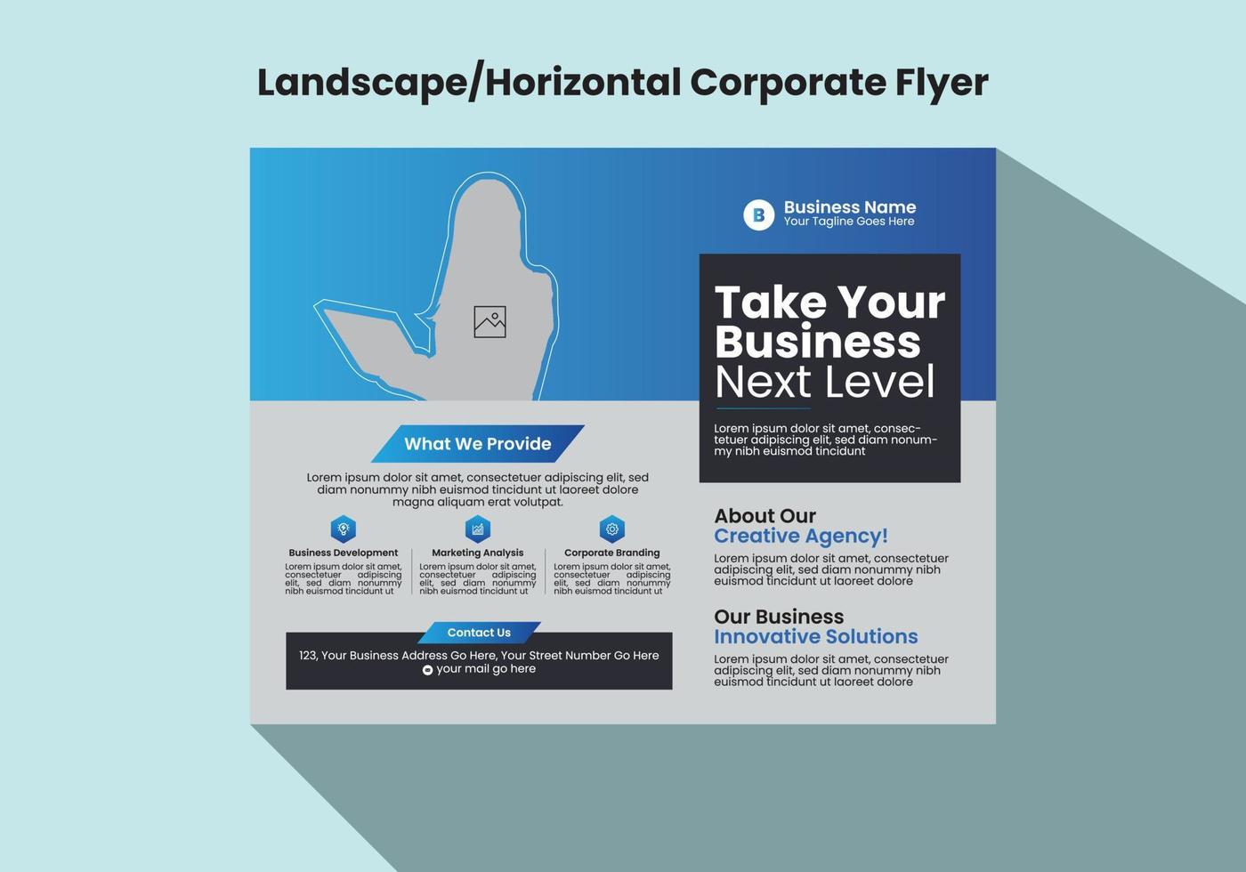 A4 size Horizontal corporate flyer or banner template design for your