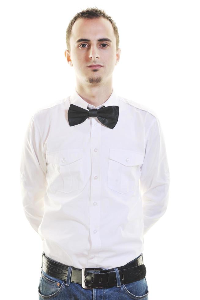 barman portrait isolated on white background photo