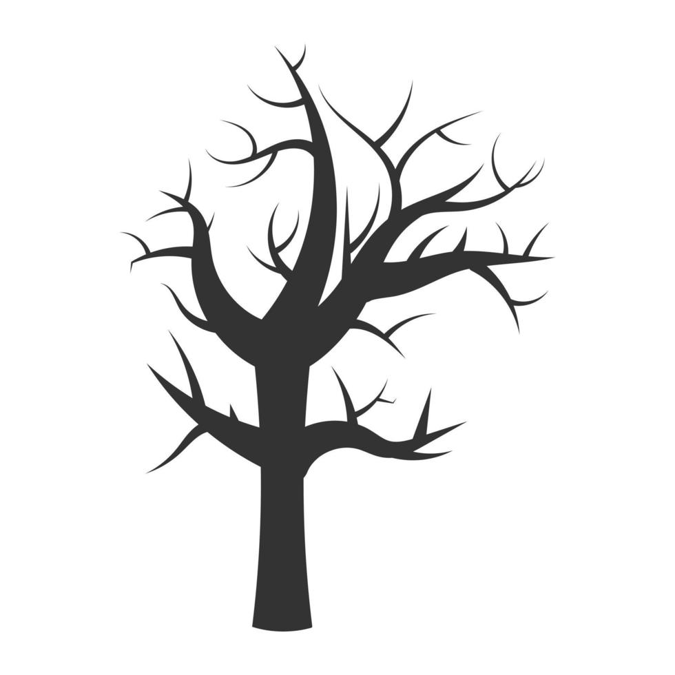 Dead tree silhouette without leaves vector