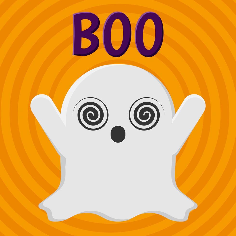 tarjeta de felicitación de halloween con fantasma hipnotizador vector