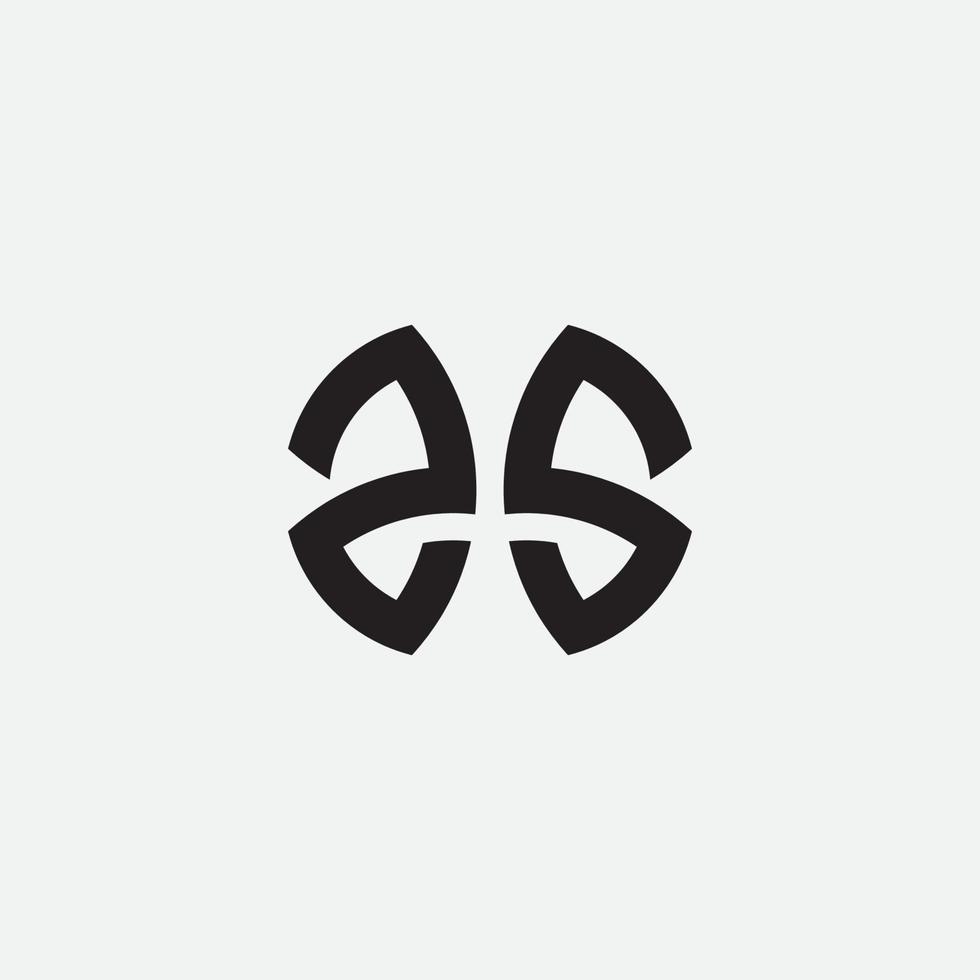 Number 25 monogram logo template. vector
