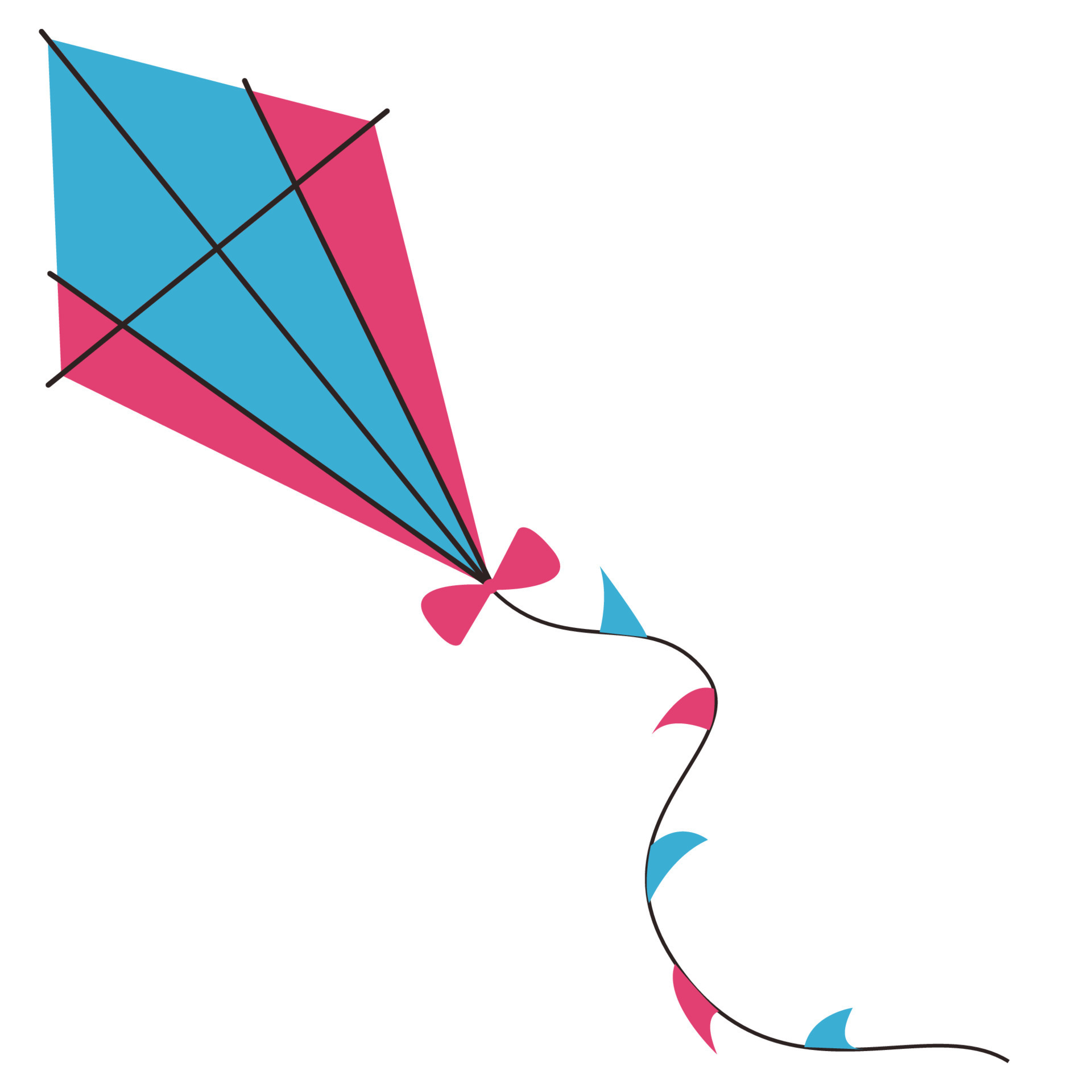 Kite, summer active holiday, kite festival, vector illustration