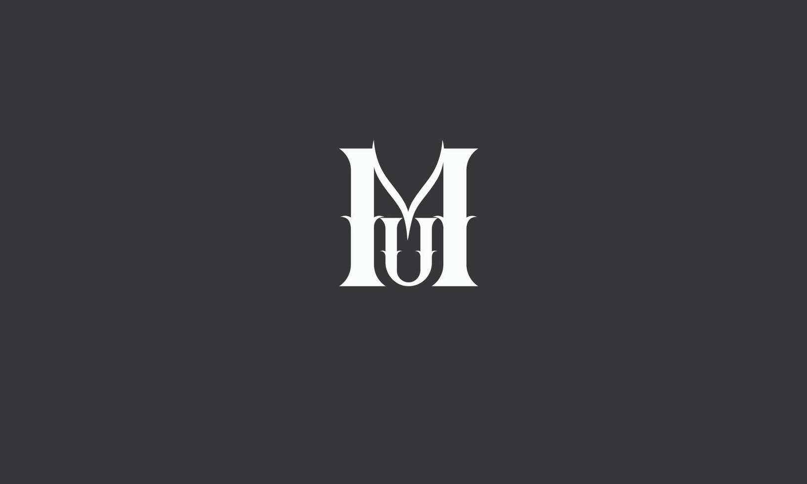 MU Alphabet letters Initials Monogram logo vector