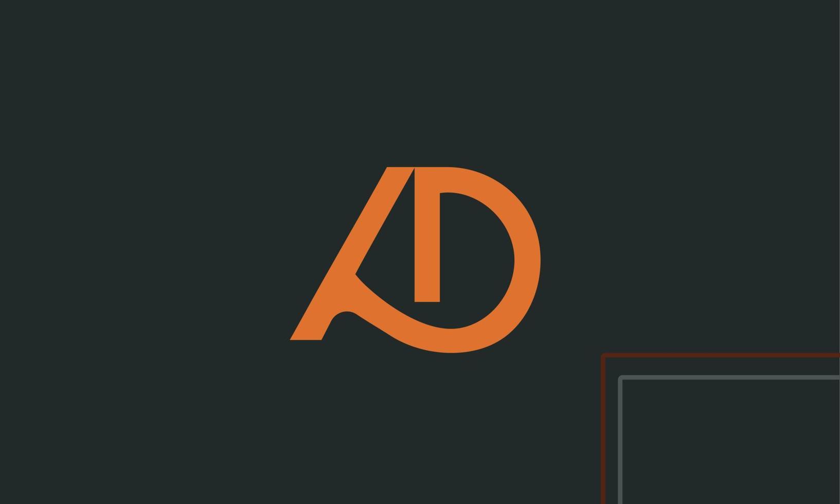 Alphabet letters Initials Monogram logo AD, DA, A and D vector