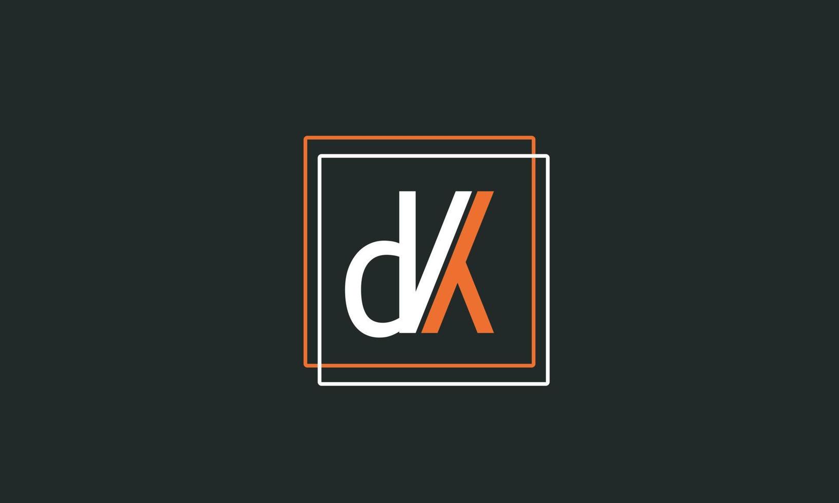 Alphabet letters Initials Monogram logo DVK vector
