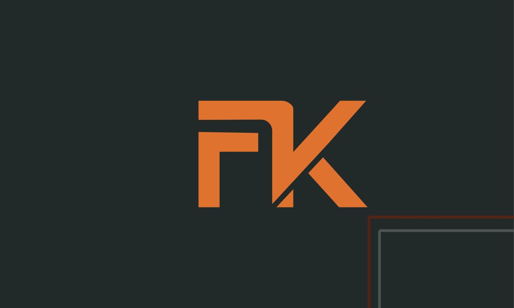 letras del alfabeto iniciales monograma logo fk, kf, f y k vector