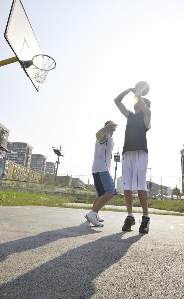 streetball  game at early morning photo