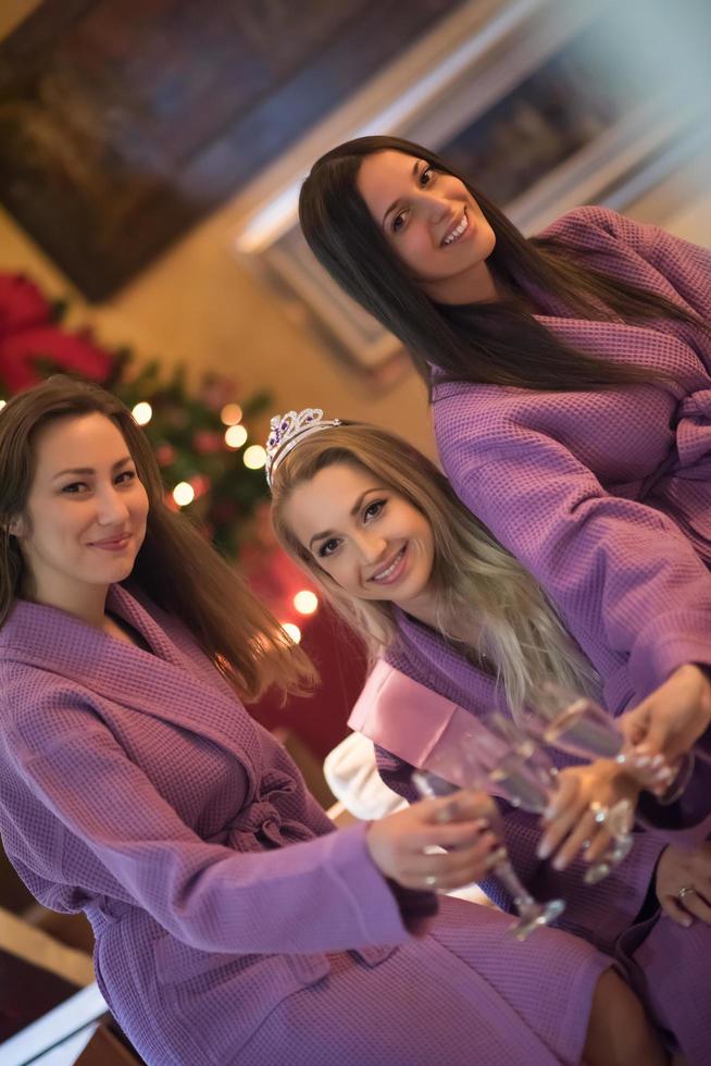 girls have a bachelor party photo
