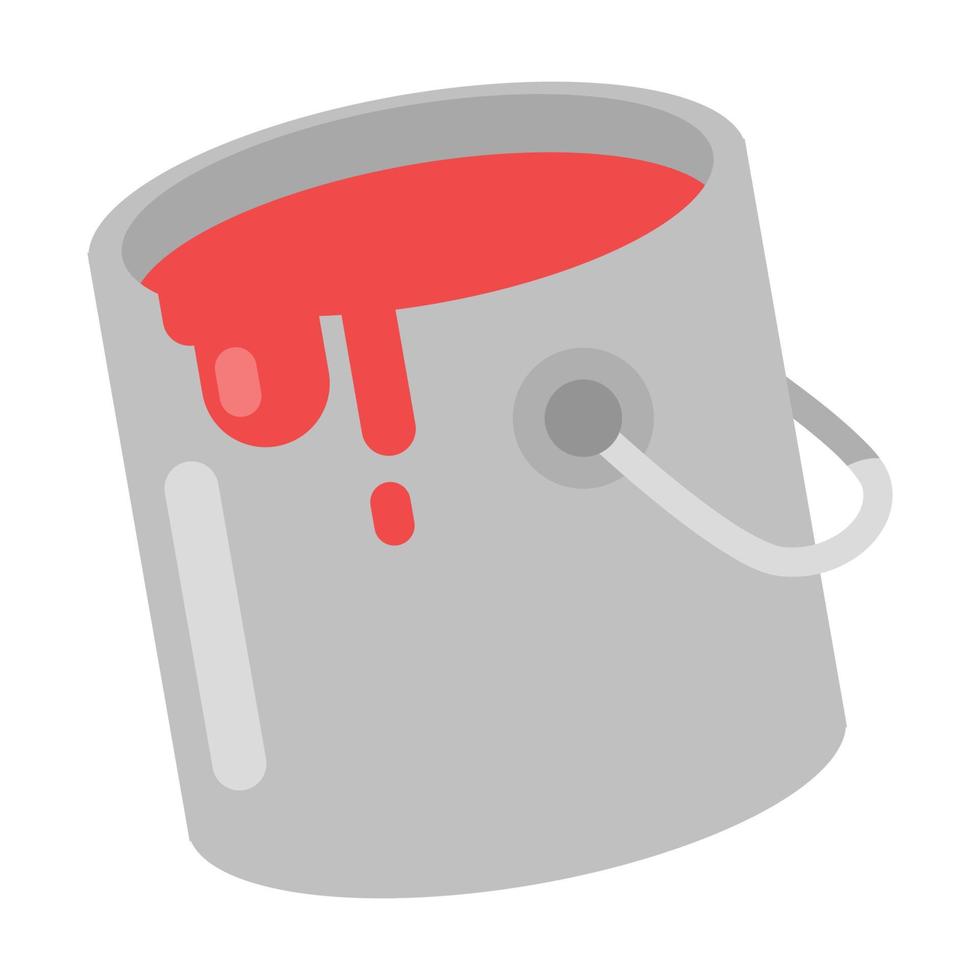 paint bucket icon. red. isolated on a white background. perfect for art themes, designs, apps, etc. flat vector design
