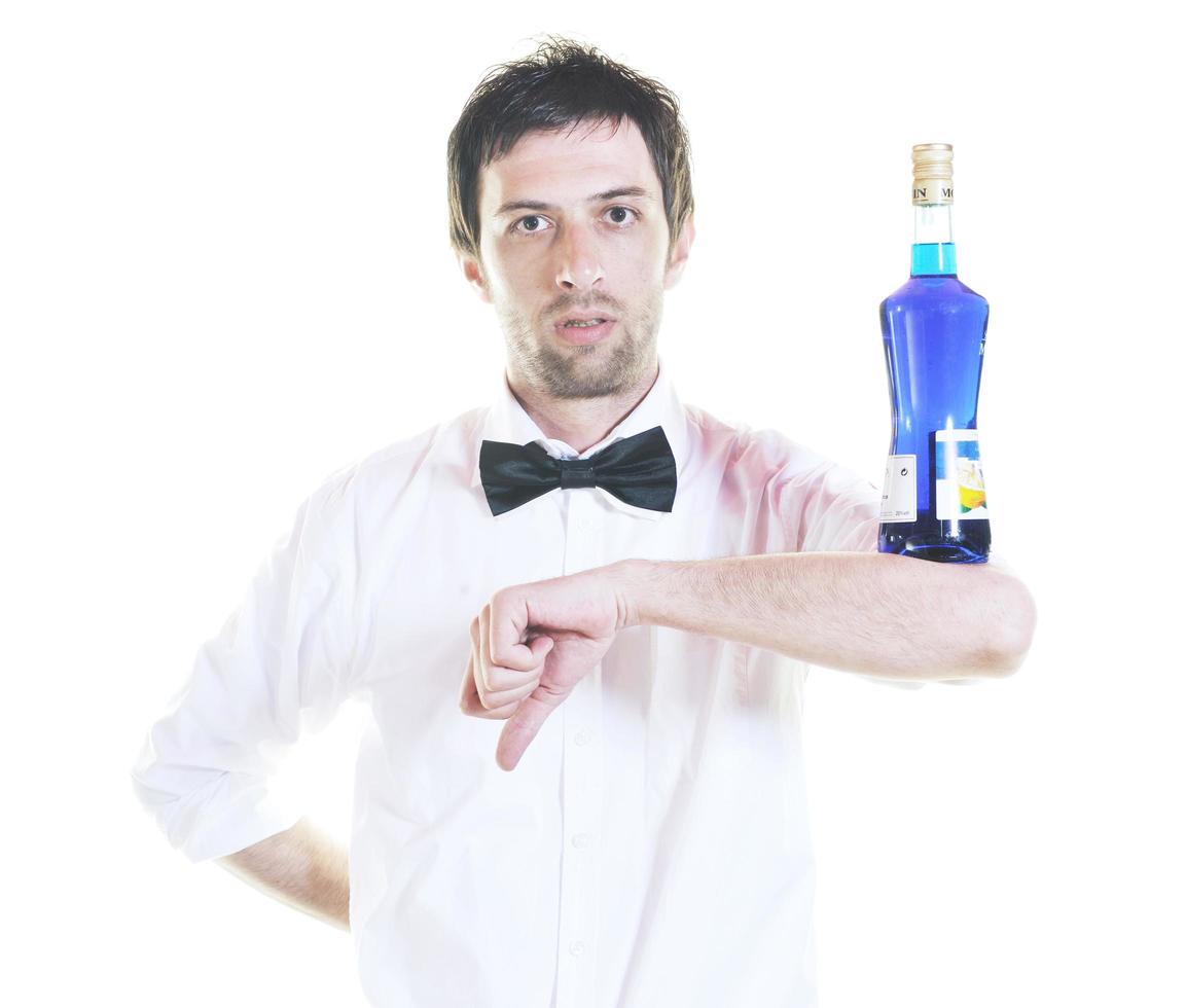 barman portrait isolated on white background photo