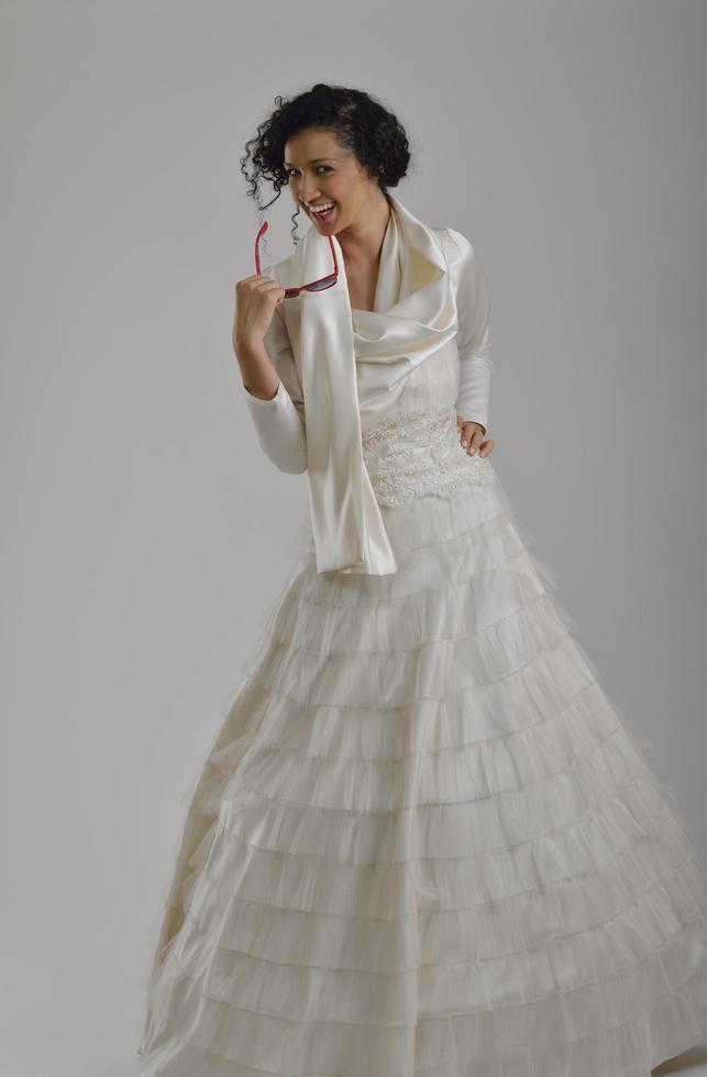 Portrait of a beautiful woman dressed as a bride photo