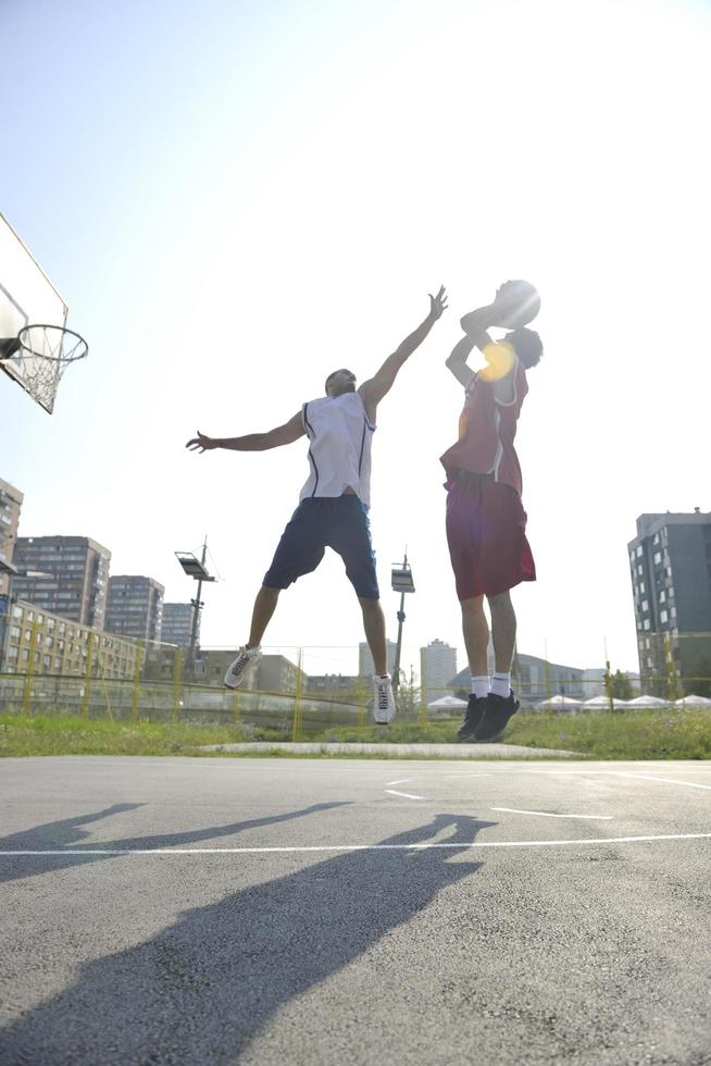 streetball  game at early morning photo