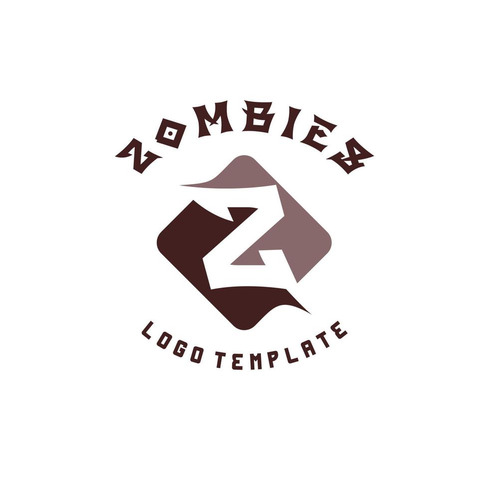 letra inicial moderna z con diseño de logotipo cuadrado vector