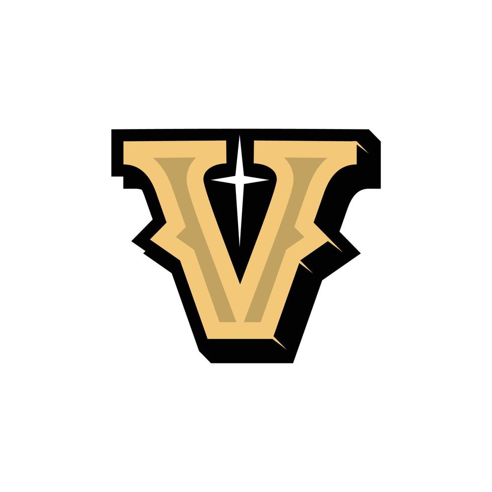 Initials Letter V Retro Style Logo Design vector
