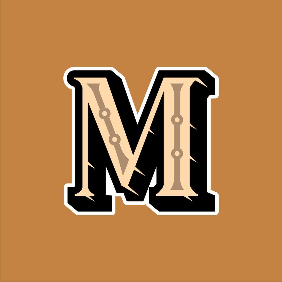 Medieval style Letter M logo vector