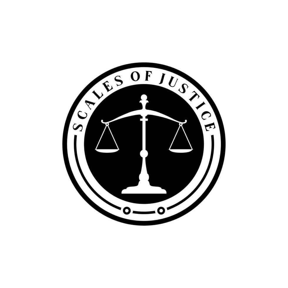 diseño de logotipo de ley legal de escalas de justicia simple vector