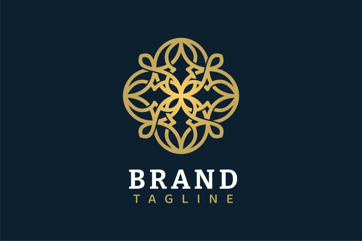 Golden Floral Medallion Logo Vector Design 12657556 Vector Art at Vecteezy