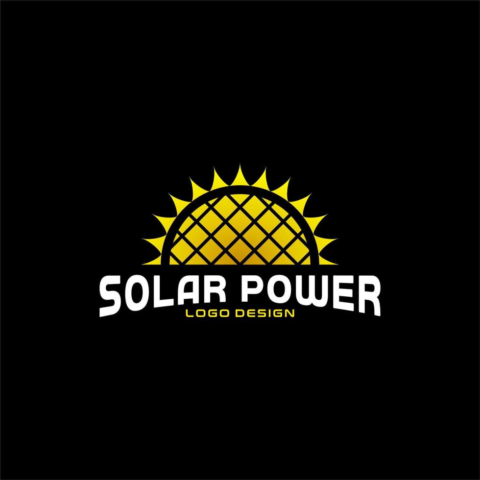 Modern Solar Panel Sun logo design vector