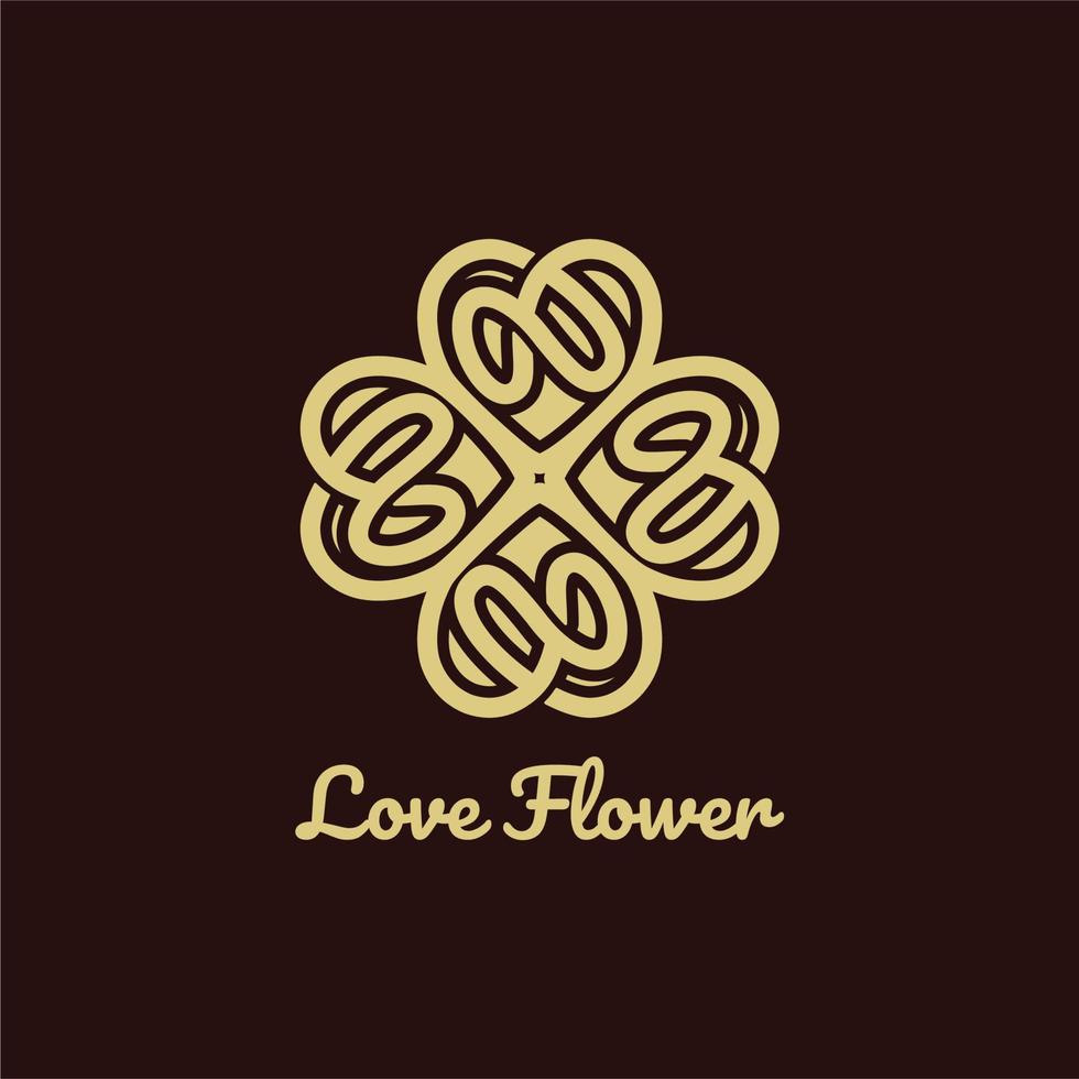 Monogram Love Flower Mandala Vector Design Inspiration