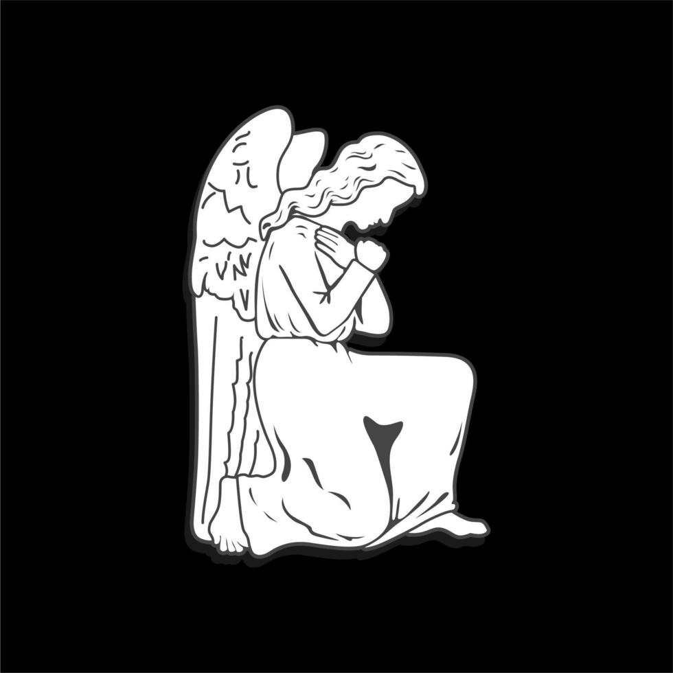 Silhouette of Angel Logo Design vector